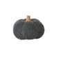 Cotton Blend Bouclé/Velvet Pumpkin w/ Wood Stem - Grey