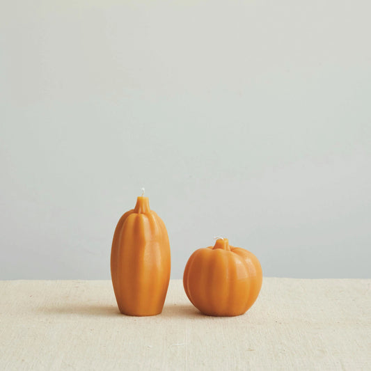 Unscented Pumpkin Shaped Candle, Orange Color