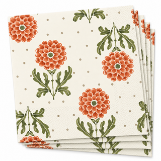 Simple Flower Orange Cocktail Napkins 20 Ct Fall Autumn
