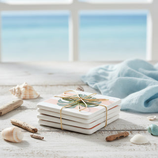 4 Piece Coaster Set   Tropical Palms
