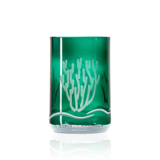 Scallop Shell Twice Around Teal 12oz Tumbler Glass | Set of 4
