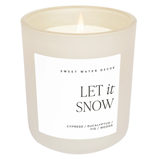 Let It Snow 15 oz Soy Candle, Matte Jar - Home Decor