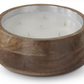 9 Inch Natural Wood Bowl Candle - White Amber