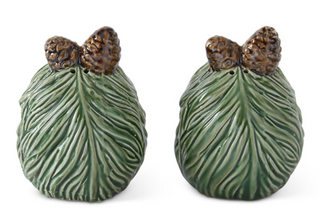 3.5 Inch Green Ceramic Pinecone Salt & Pepper Shakers
