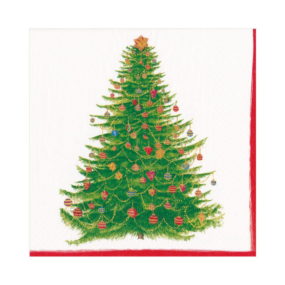 Luncheon Napkin Glittering Tree White ***