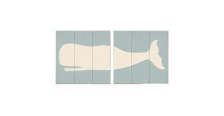 Moby Dick Whale Hand Painted Distressed Wood
