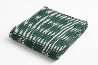 Double Faced Two Color Plaid with Blanket Stitch Edge
