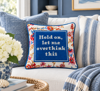 Overthink Needlepoint Pillow
