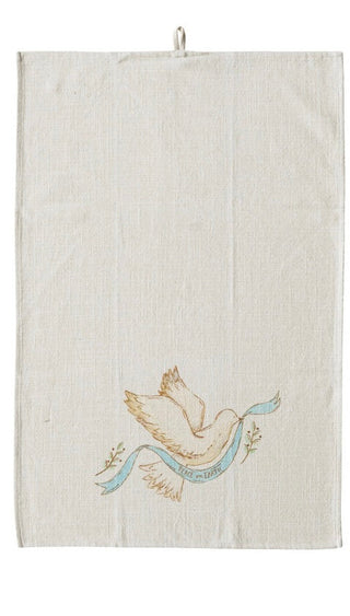 Cotton Printed Tea Towel with Holiday Image/Saying II
