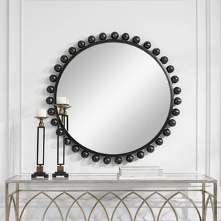 Cyra Wood Round Mirror
