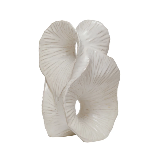 Stoneware Sculpture, Reactive Glaze, Matte White