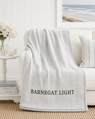 *CUSTOM* Edgartown Throw   Pewter   Dark Grey Thread
