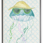 Watercolor Jellyfish with Geometric Background C - Online Only