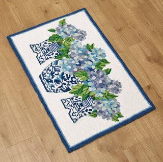 Rhapsody in Blue Hook Rug   Sally Eckman Roberts
