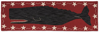 Hooked Rug Runner Black Whale   30" x 96"
