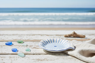 Iris Blue Burst Ruffle Spoon Rest
