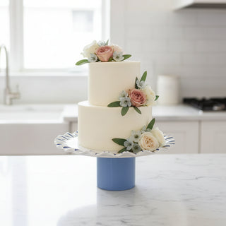 Iris Blue Drop Large Ruffle Cake Stand
