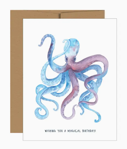 Octopus Birthday Greeting Card