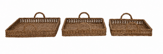 Decorative Hand Woven Trays with Handles
