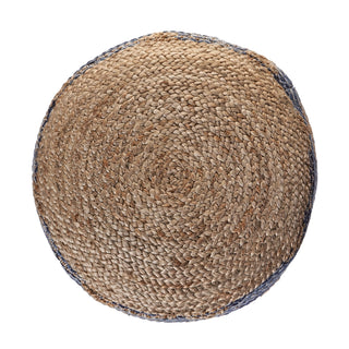 Geometric Natural Jute Pouf
