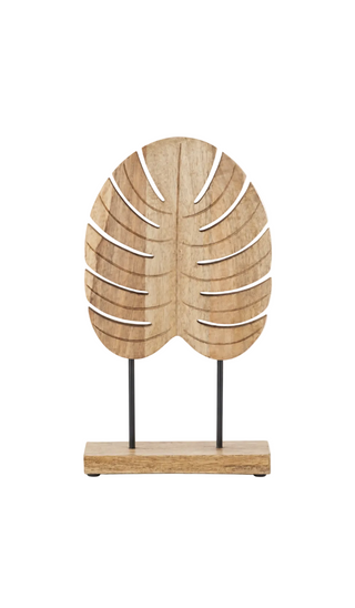 Wood Monstera Leaf Sculpture
