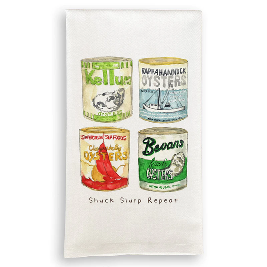 Oyster Cans Kitchen Towel