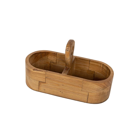 Yuma Slotted Oval Caddy Natural Wood