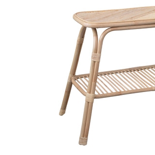 Hand Woven Rattan Console Table with Shelf

