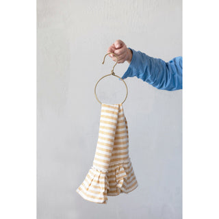 Metal Ring with Hook, Brass Finish
