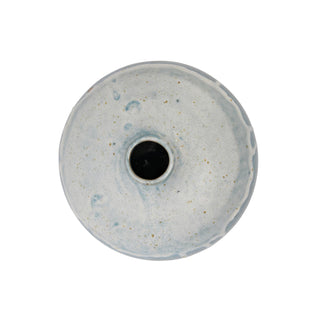 Stoneware Vase, Reactive Glaze, Grey & Cream Color
