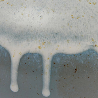 Stoneware Vase, Reactive Glaze, Grey & Cream Color
