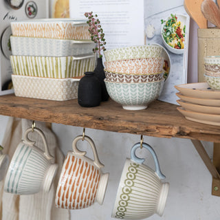 Stoneware Bowl w/ Pattern II
