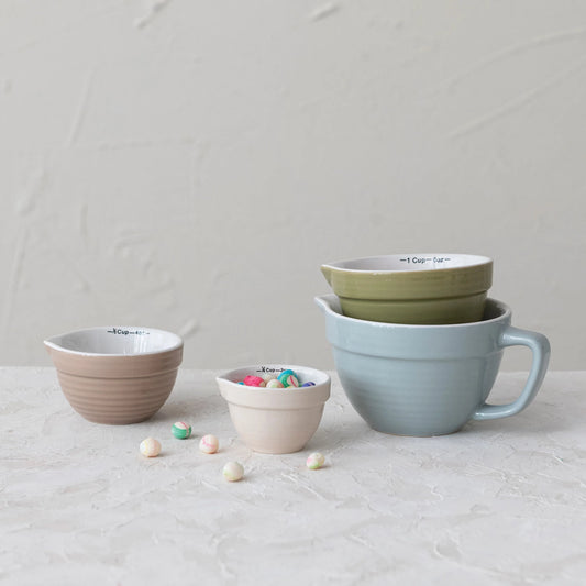 Stoneware Batter Bowl Measuring Cups