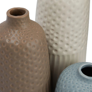 Debossed Stoneware Vases, Matte Glaze   Medium
