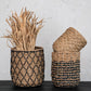 Woven Wicker Baskets & Black Large