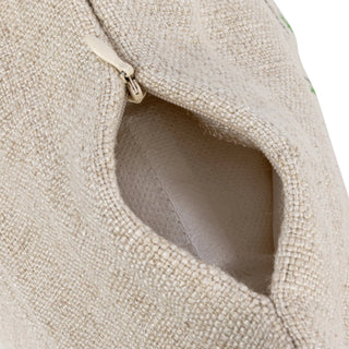 24"L x 16"H Cotton Blend Printed Lumbar Pillow w/ Embroidered Coral
