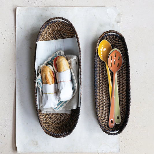 Hand-Woven Bread Basket w/ Handles Small