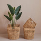 Hand-Woven Water Hyacinth & Metal Baskets w/ Handles Small