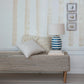 Woven Jute & Cotton Dhurrie Upholstered Striped Bench w/ Oak Wood Legs