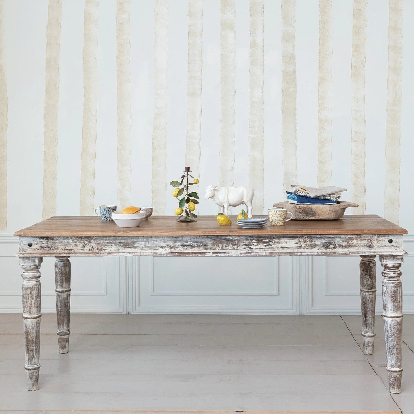 Reclaimed Wood Vintage Reproduction Farmhouse Dining Table, KD