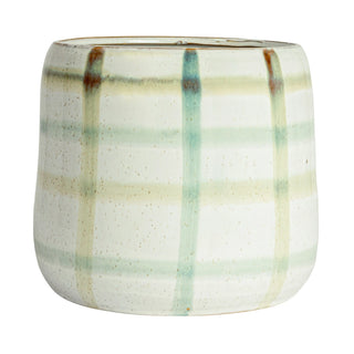 Hand Painted Stoneware Planter (Holds 7" Pot)
