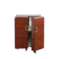 Bar Cabinet with Flocked Interior, Mirror & Brass Hardware