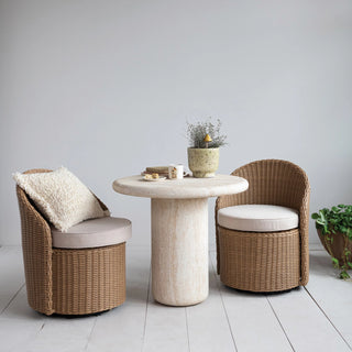 Concrete Indoor/Outdoor Table, Travertine Finish, KD
