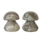 Marble Mushroom Shaped Bookends, Mint Chocolate Color, Set of 2