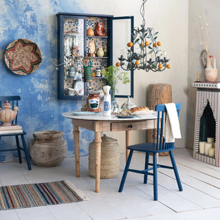 Cabinet with 4 Shelves & Patterned Paper Back
