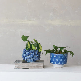 Handmade Planter with 3D Fish (Holds 4" Pot)
