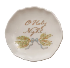 Stoneware Scalloped Plate with Gold Electroplating I
