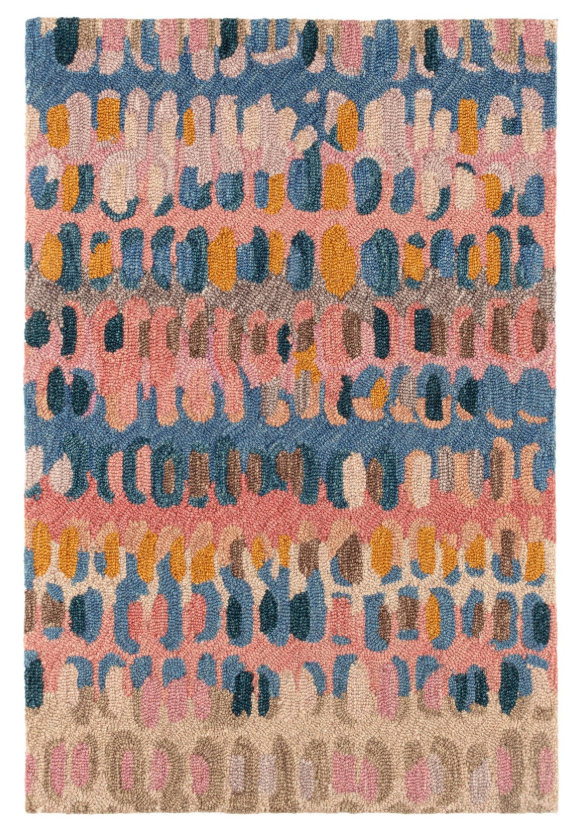 Paint Chip Hand Micro Hooked Wool Rug - Coral - 2' x 3'