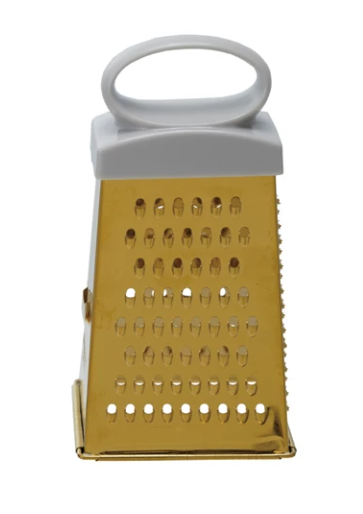 Stainless Steel 4-Sided Grater, Gold Finish - Gray