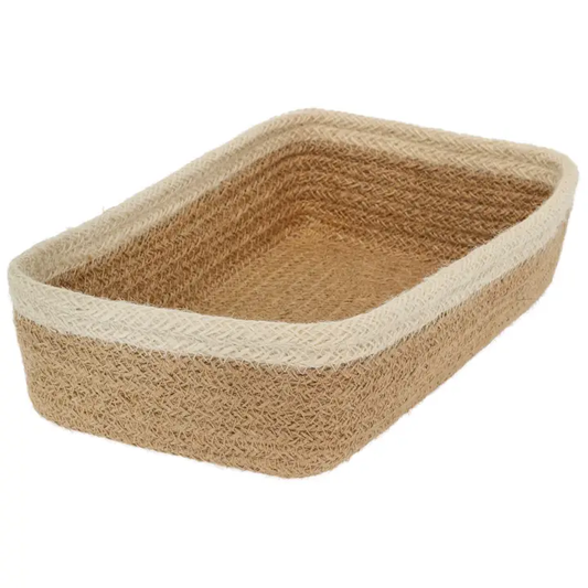 9.5" Natural Jute Guest Towel Napkin Caddy